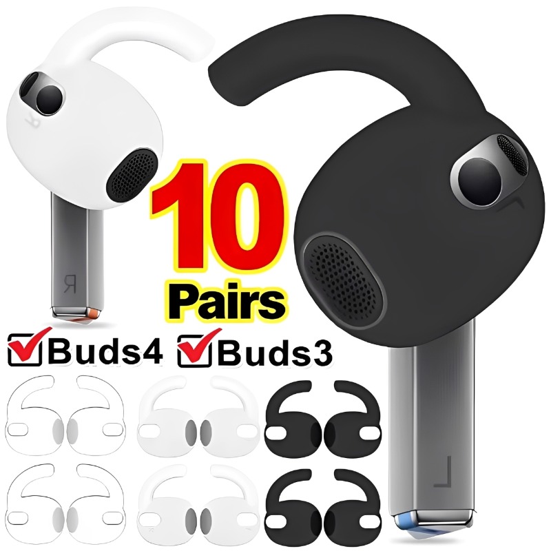Silicone Ear Tip Replacement - 1-10쌍 교체용 실리콘 윙 스포츠 이어후크,